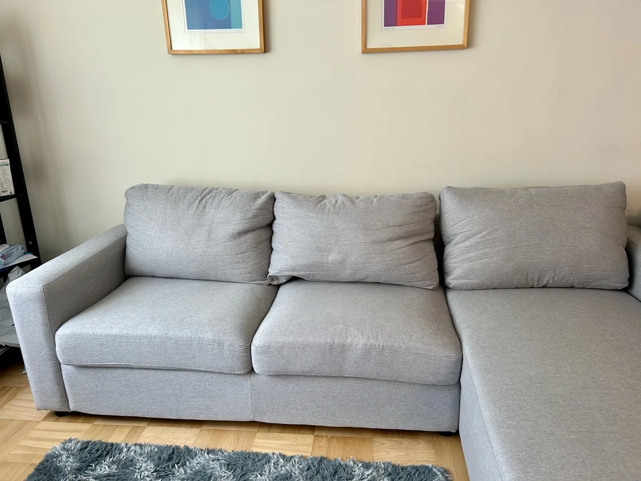 Grey Sectional Sofa Bed with Storage