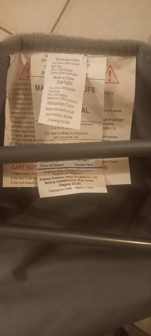 New Butterfly Chair - Grey Polyester thumbnail