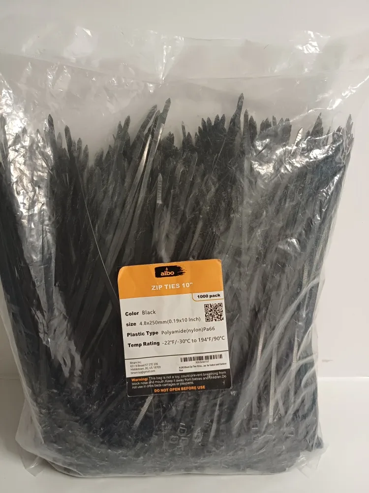 Albo 10" Black Zip Ties - 1000 Pack - New image indicator(4)