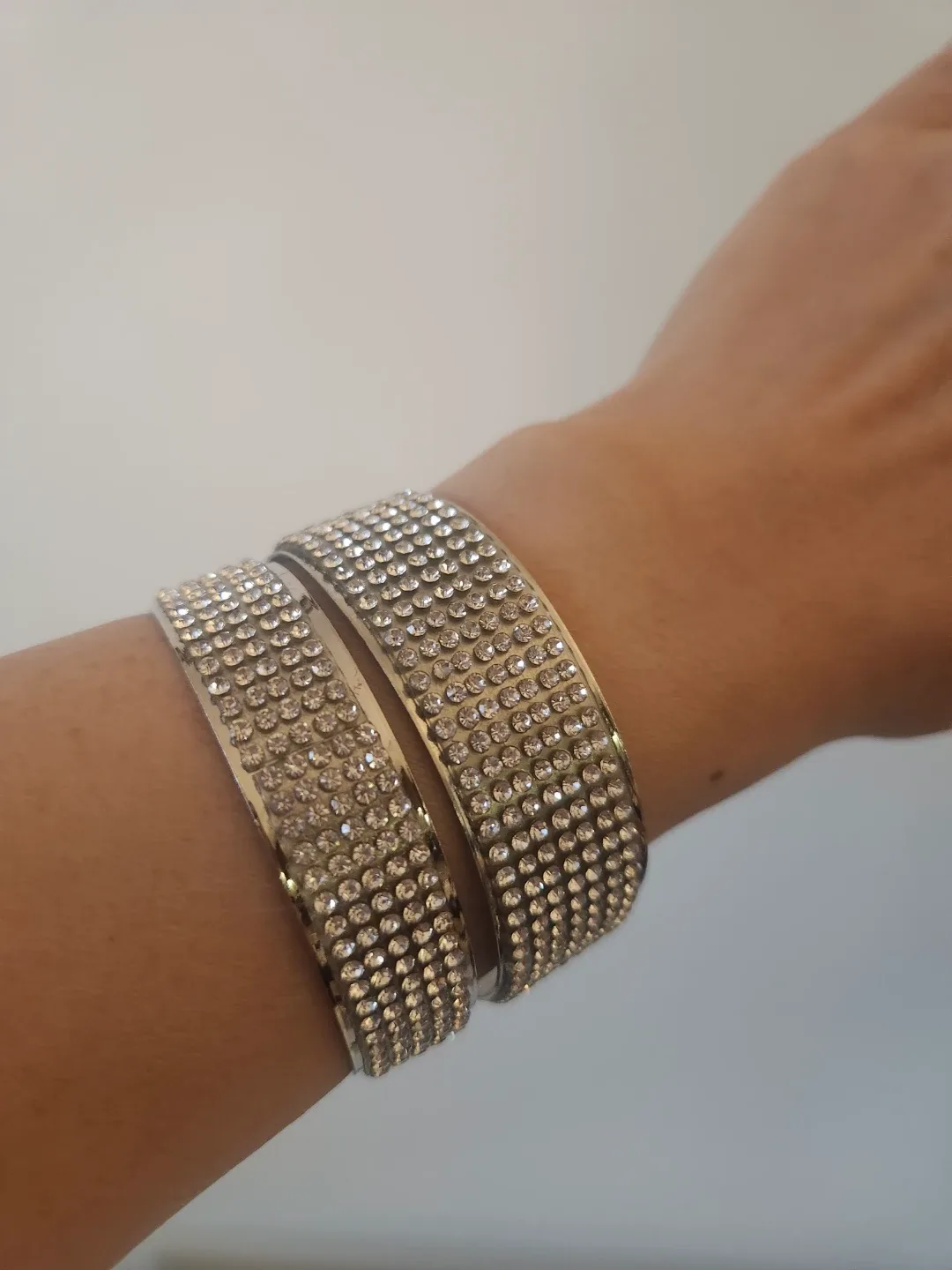 BRAND NEW Rhinestone Cuff Bracelets or Bangles - 2 styles image indicator(4)