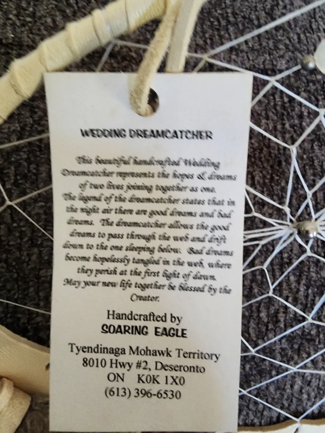 Handcrafted Wedding Dreamcatcher by Soaring Eagle image indicator(2)