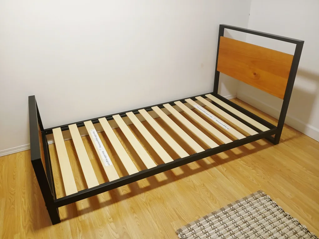 Single - Metal/Wood Black Bed Frame