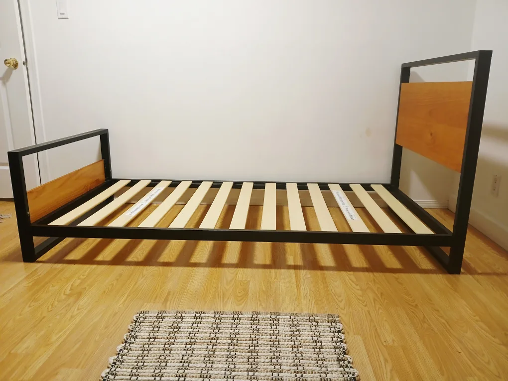 Single - Metal/Wood Black Bed Frame image indicator(3)