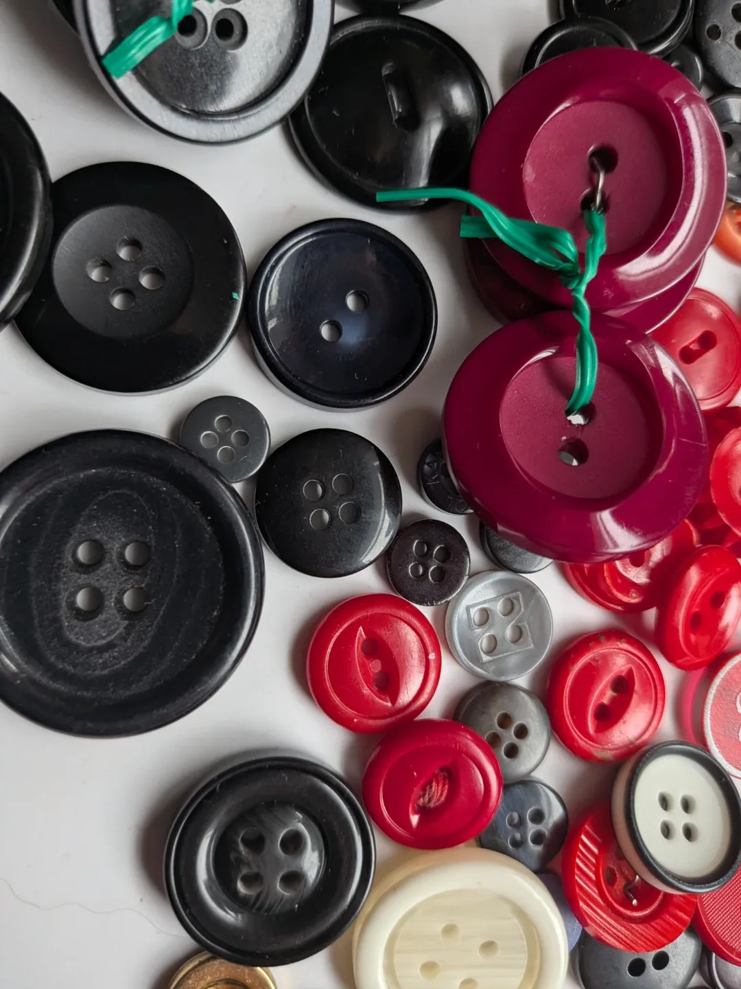Assorted Vintage Buttons - Black, Red, Grey image indicator(6)