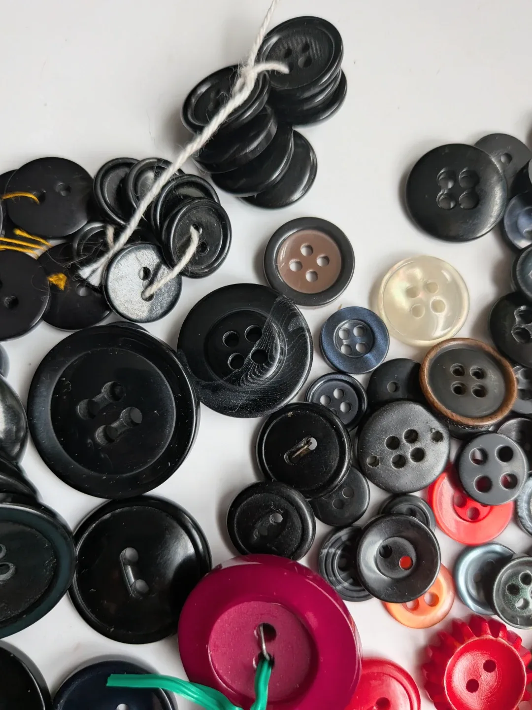 Assorted Vintage Buttons - Black, Red, Grey image indicator(8)