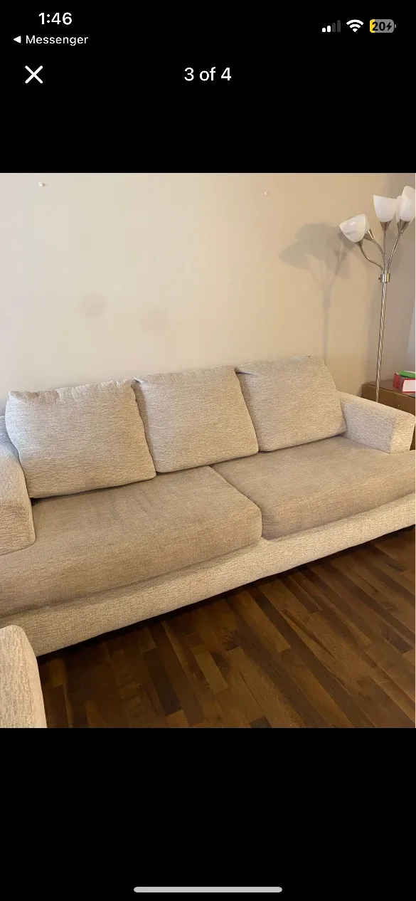 Cream 3 Seater Sofa