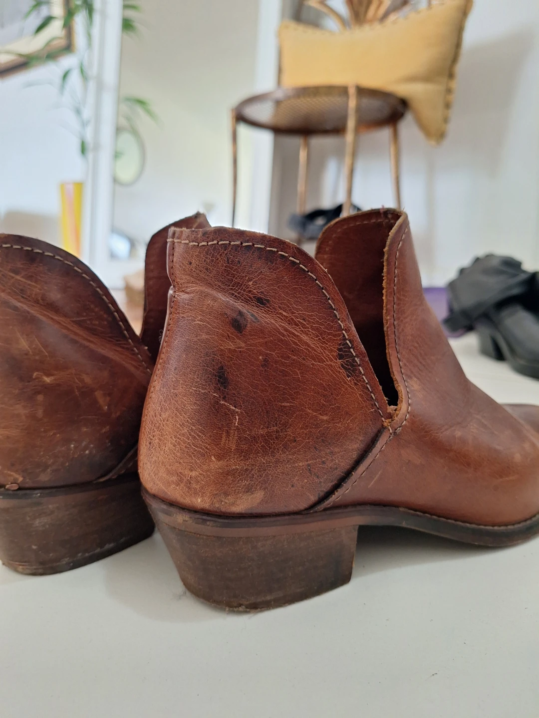 Steve Madden Brown Leather Booties - Size 8
