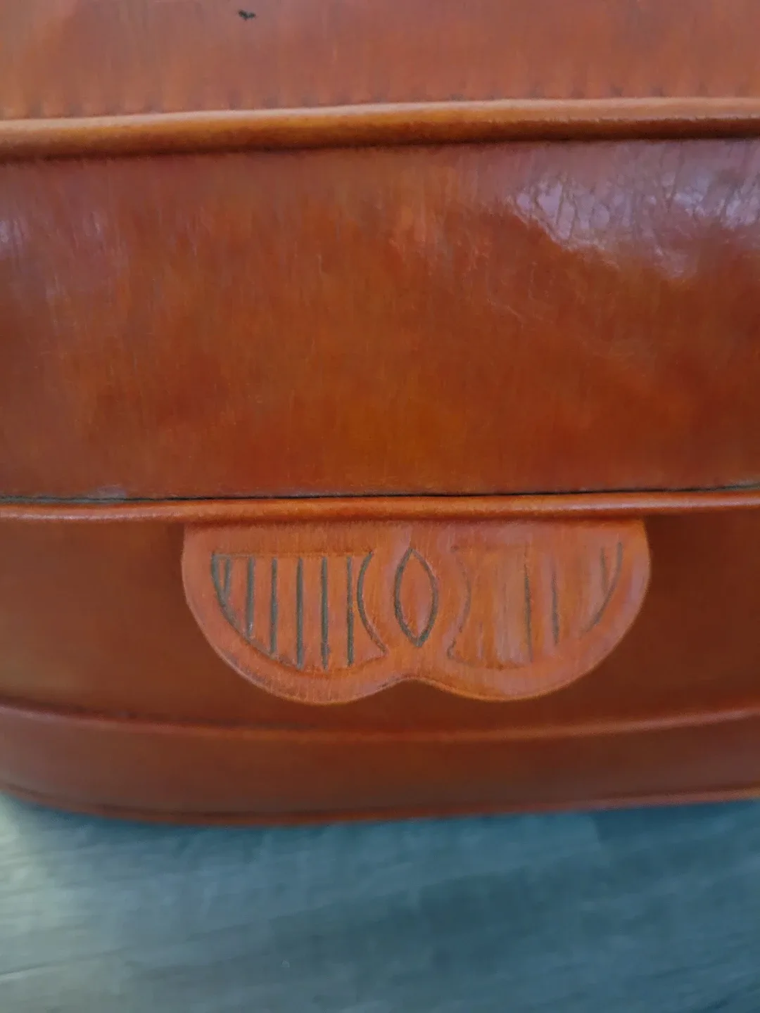 Vintage Burnt Orange Mid Century Ottoman. image indicator(3)