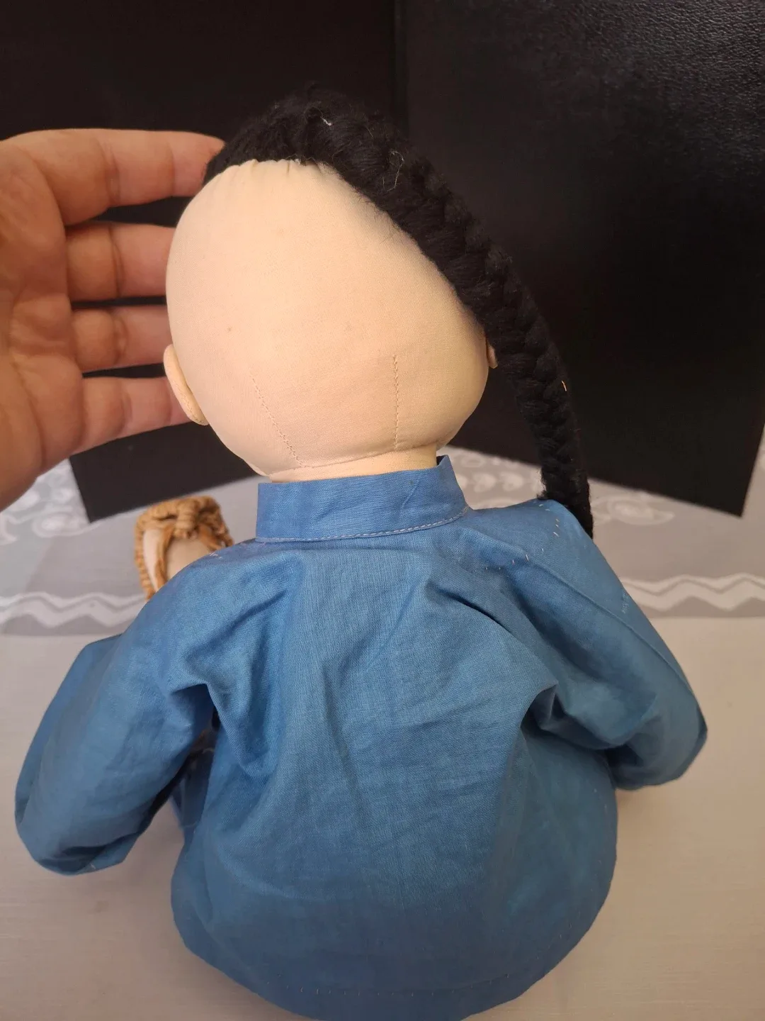 Vintage Asian Cloth Doll in Blue Outfit image indicator(9)