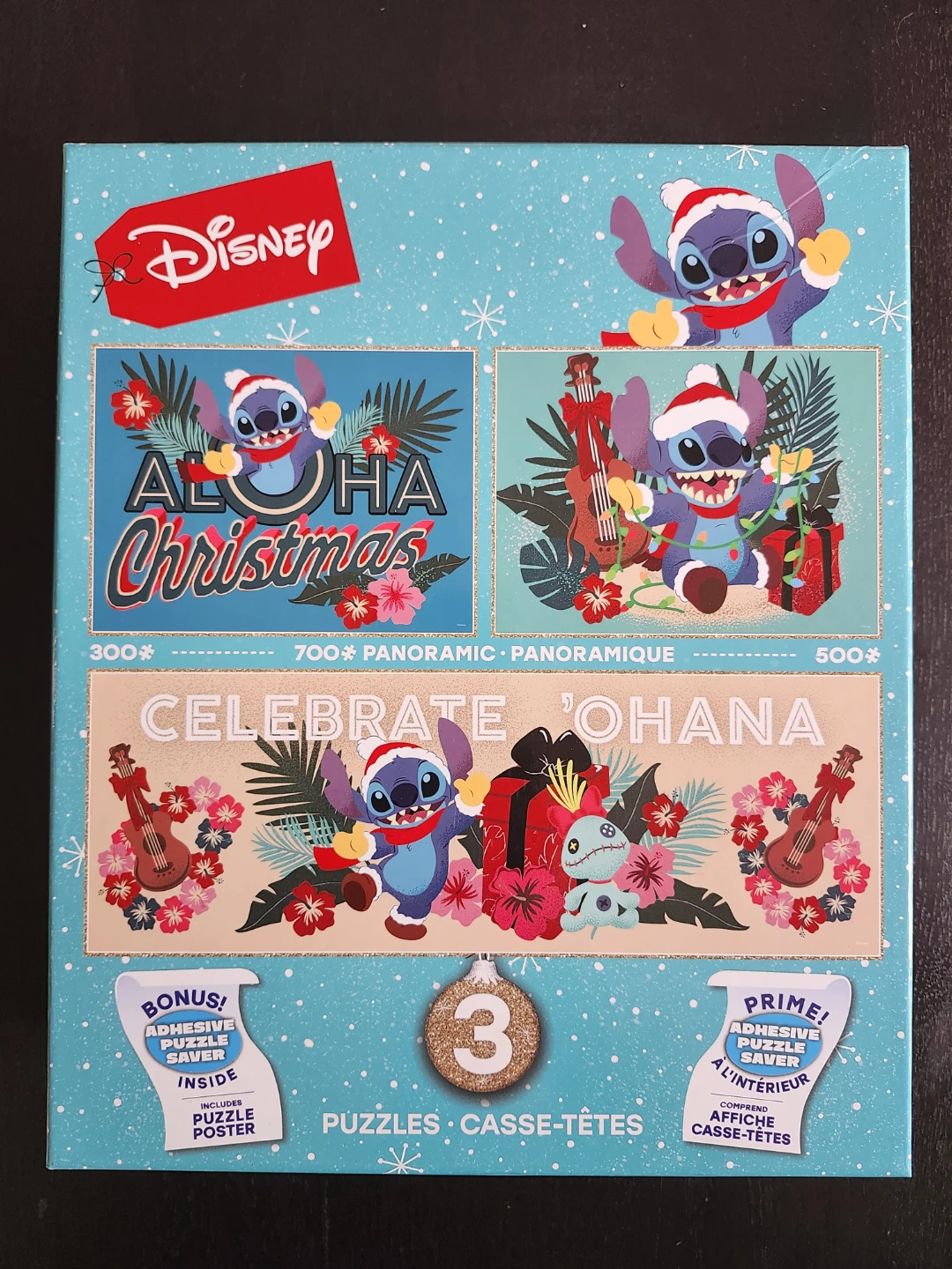 Set of 3 Stitch holiday puzzles! All new, 2 have sealed bags