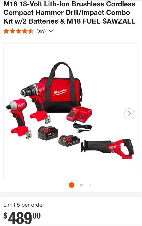 M18 Milwaukee Combo Kit + FUEL Reciprocating Saw image indicator(2)