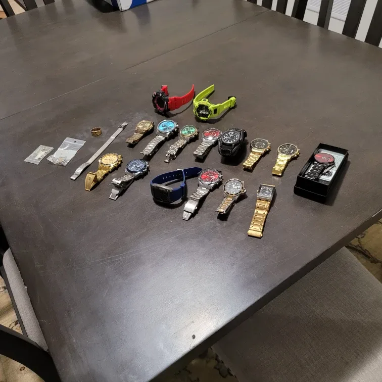 Assorted Men's Watches, chains, and bracelets