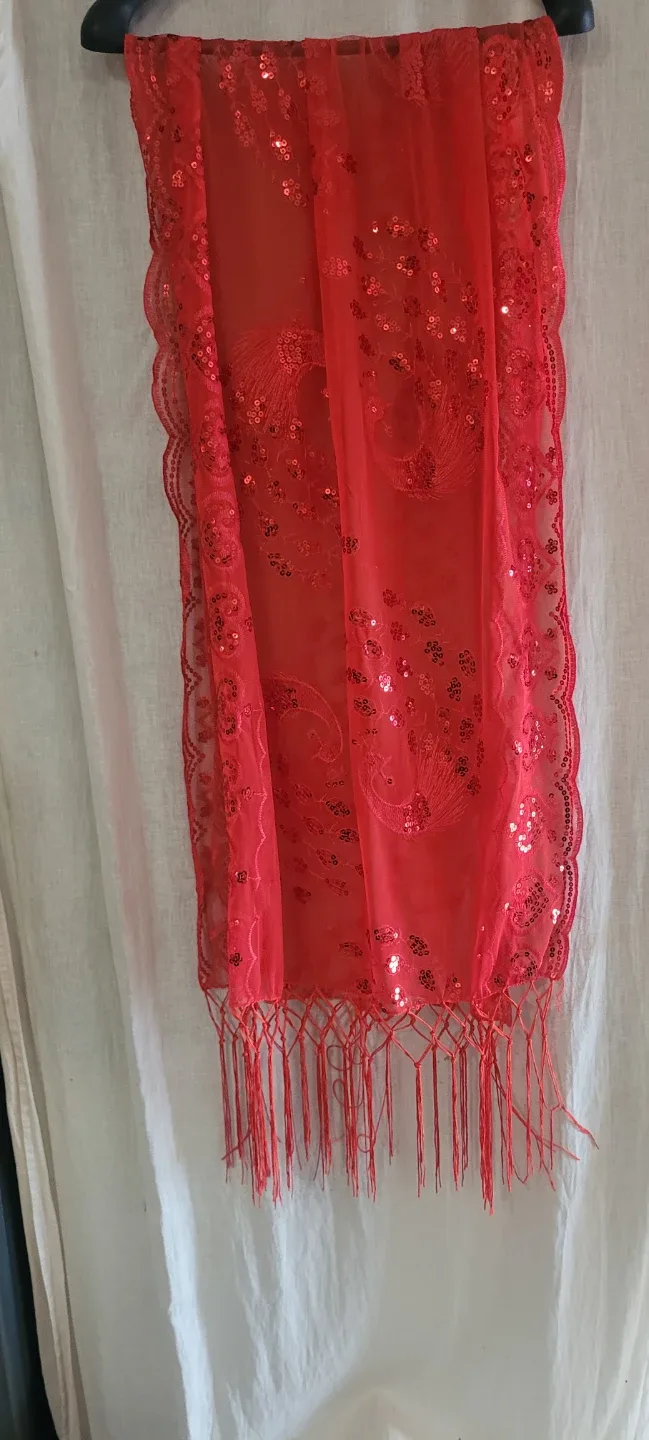 Red Sequin Scarf