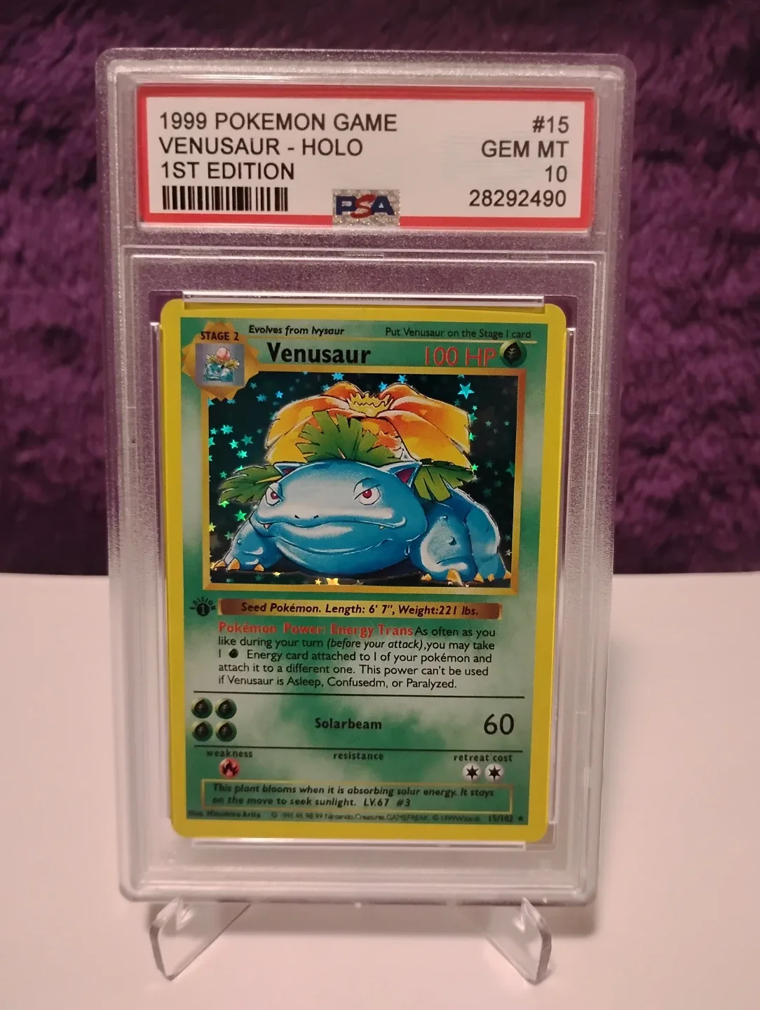 PSA 10 1999 Pokemon Game Venusaur Holo 1st Edition