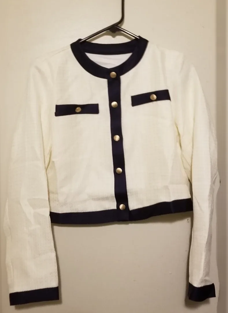 NEW Women's Tweed Short Blazer & Wide Leg Pants Set image indicator(3)