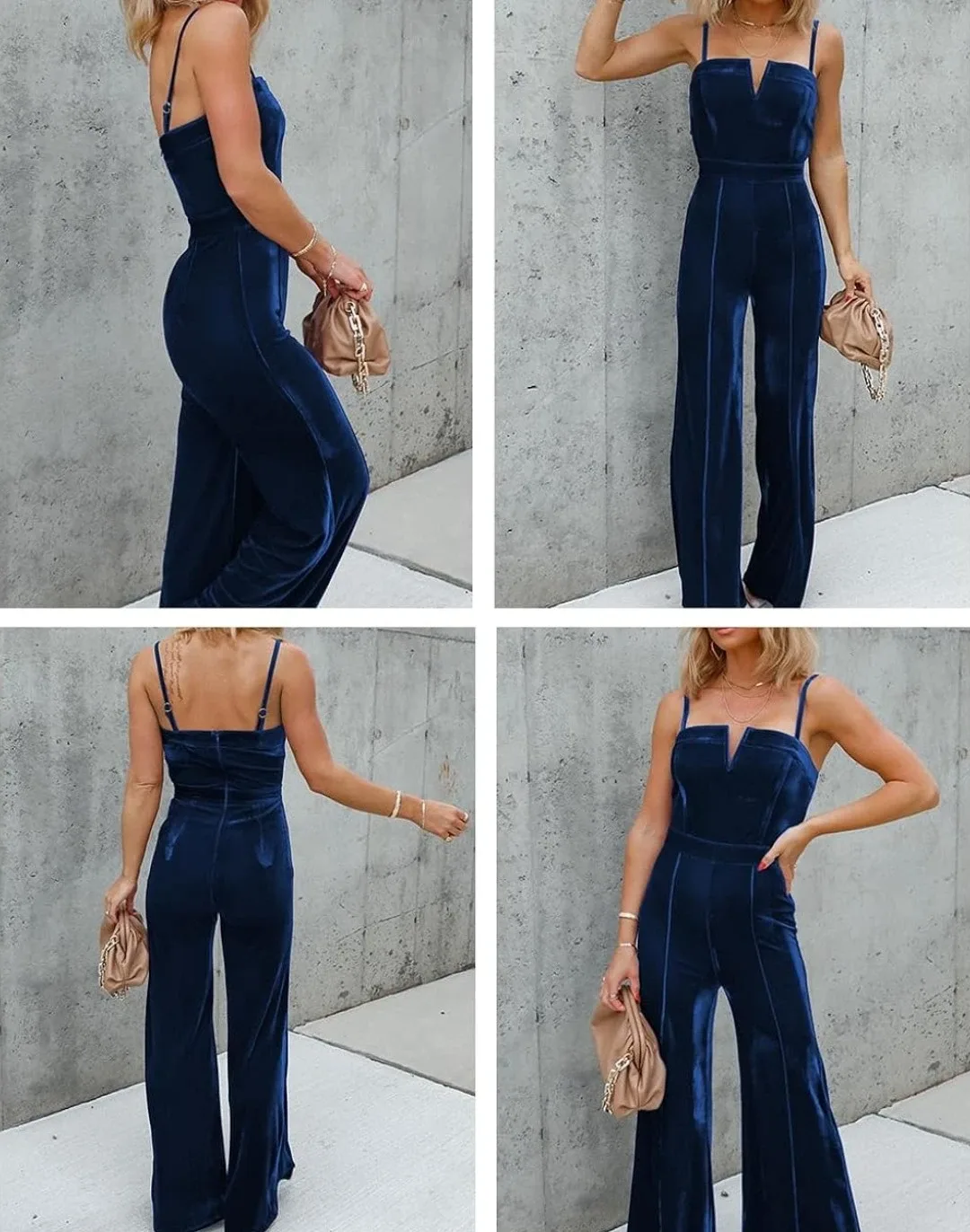 Velvet Blue Jumpsuit - Size Large image indicator(2)