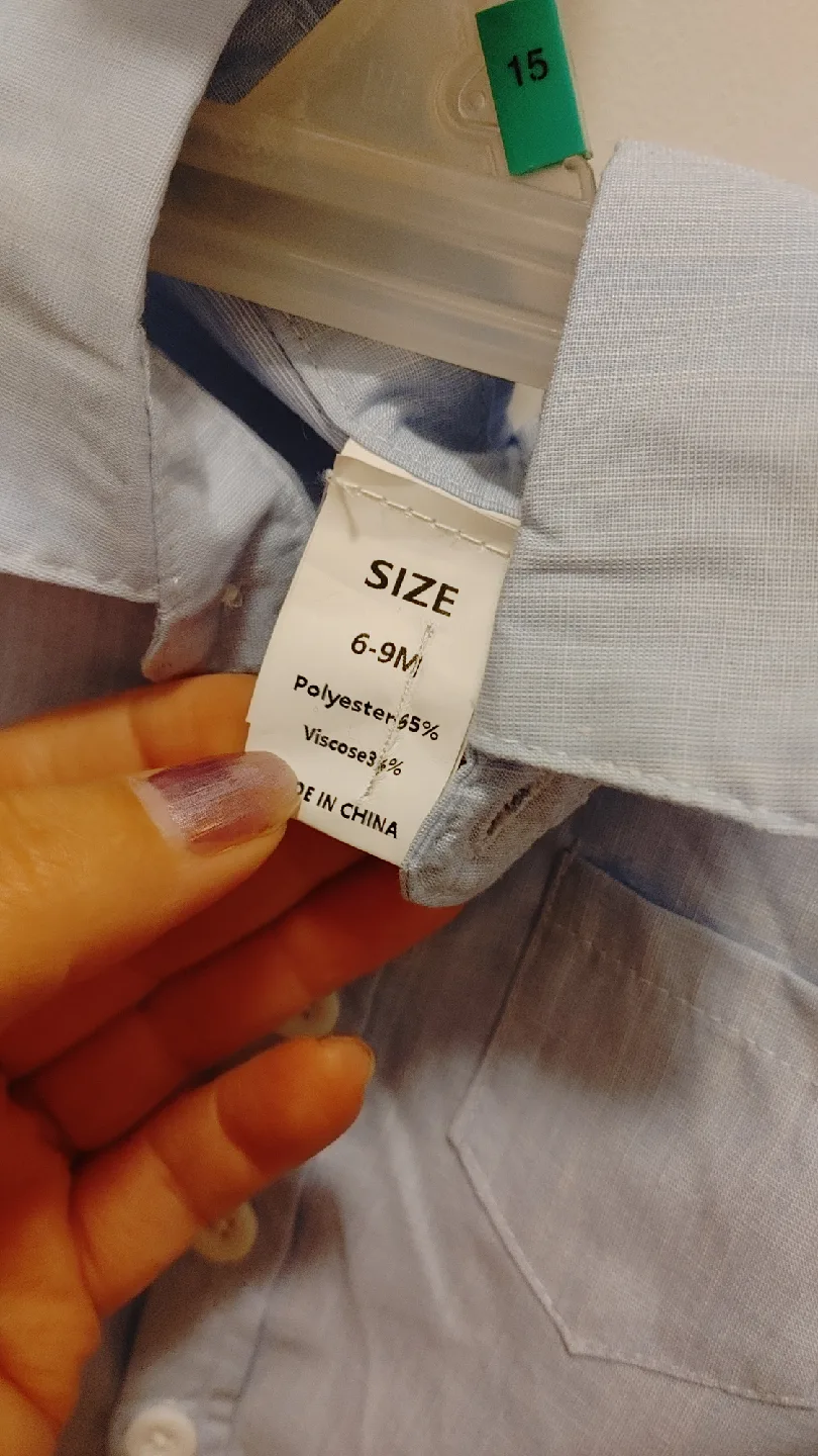 Baby Blue Button-Up Shirt - Size 6-9 Months image indicator(2)