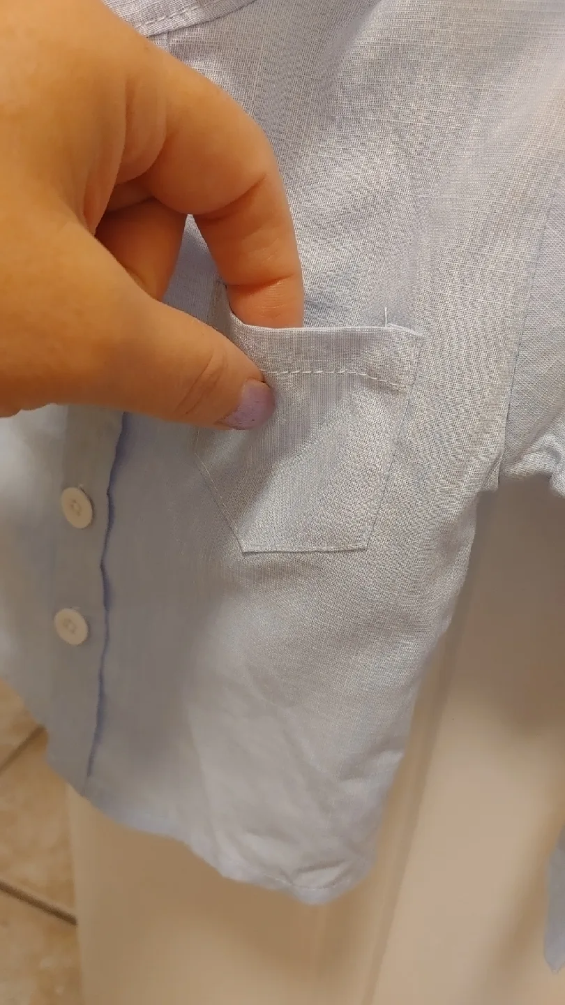 Baby Blue Button-Up Shirt - Size 6-9 Months image indicator(4)