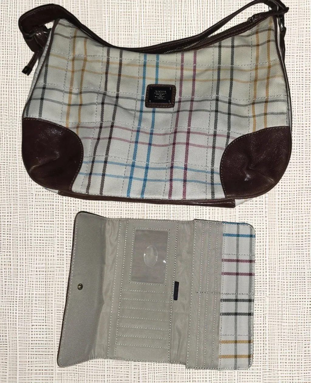 Liz Claiborne Plaid Purse & Wallet Set image indicator(2)