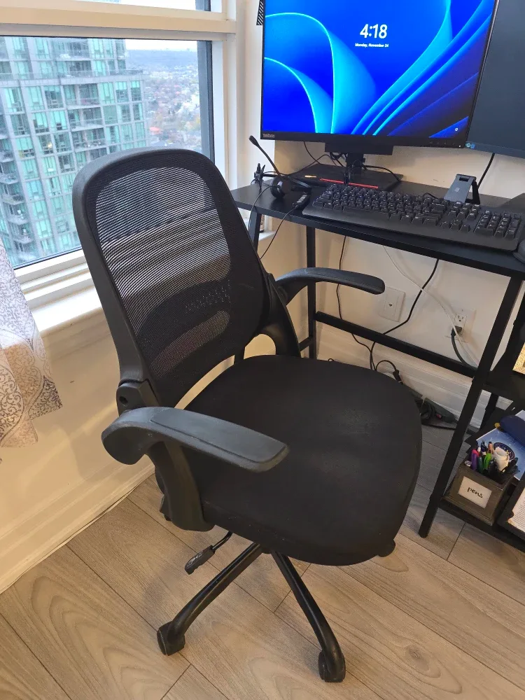 2 office tables and 2 office chairs