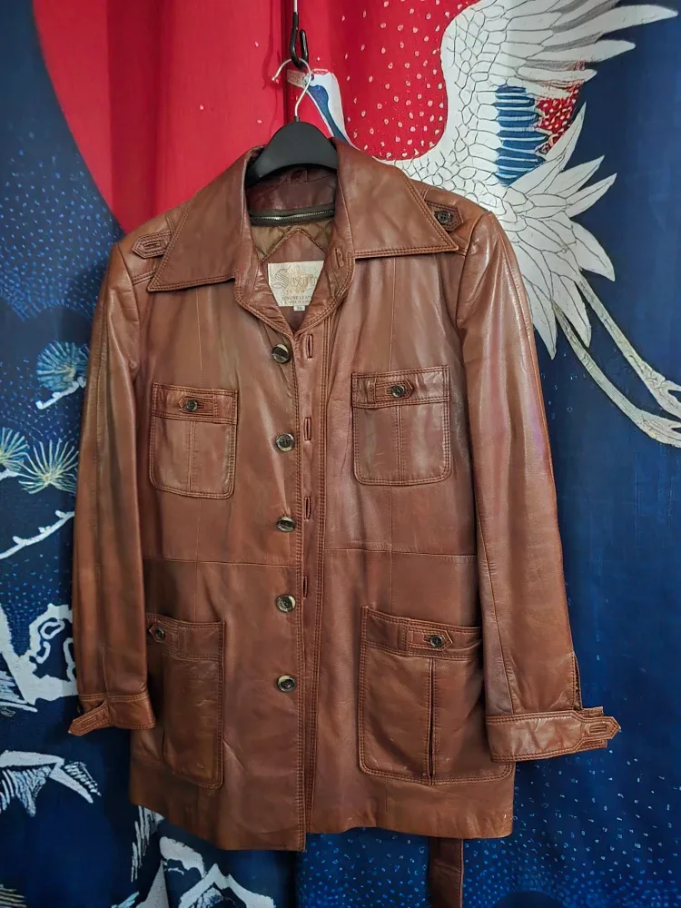 VINTAGE SAXONY Brown Beautiful Leather Jacket