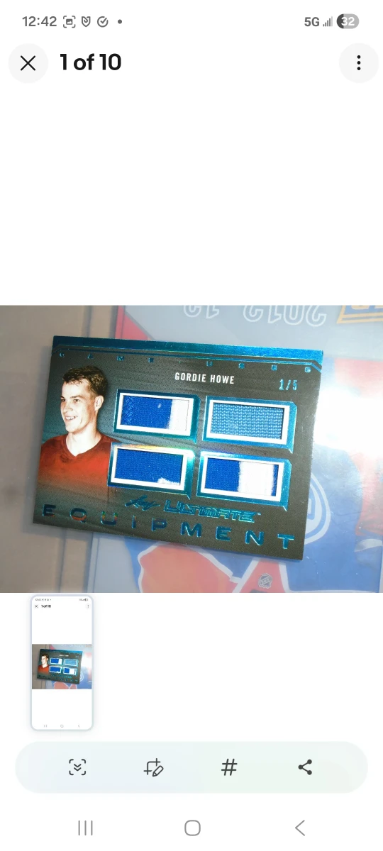 Leaf Ultimate Hockey Gordie Howe/Game Used Card - photo 2