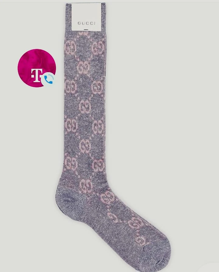 Gucci long glitter monogram socks