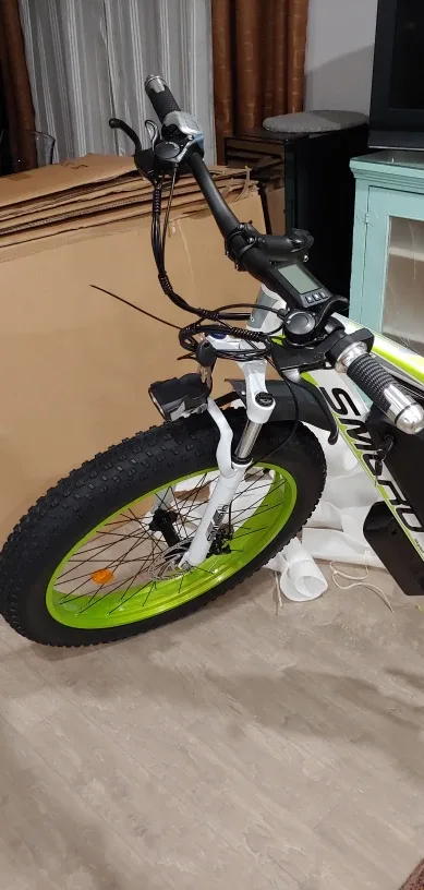 New! SMLRO XDC600 Fat Tire Ebike - White & Green image indicator(5)