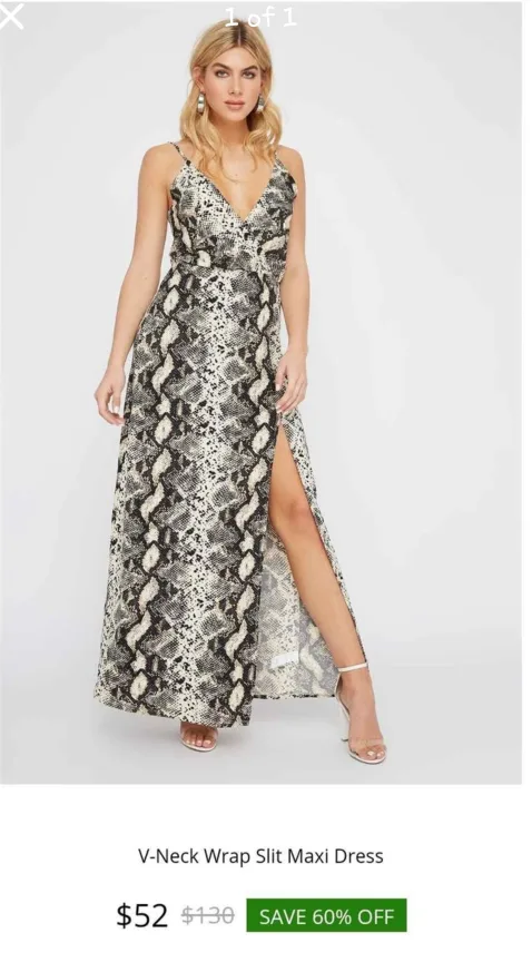 Snake print Wrap Slit Maxi Dress (brand new)