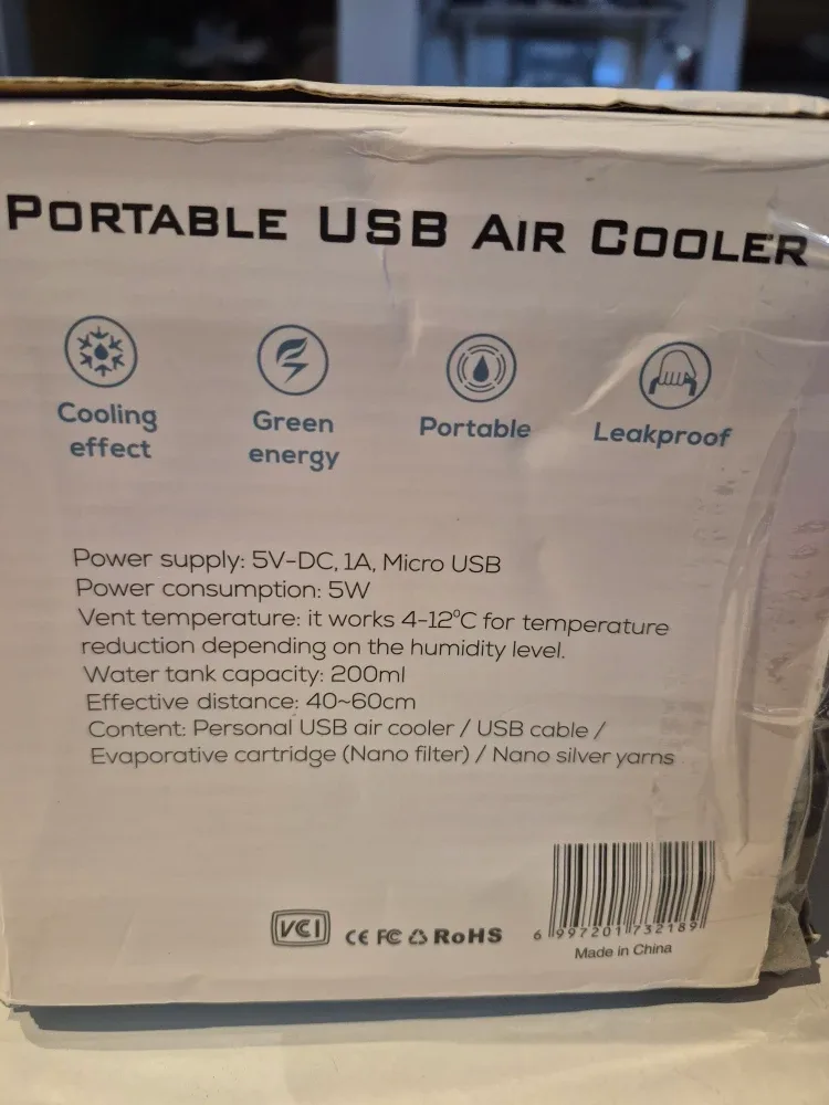 Portable USB Air Cooler - New in Box image indicator(2)