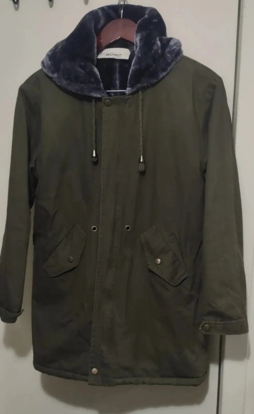 Bono Da Vinci Olive Green Winter hood Coat image indicator(2)