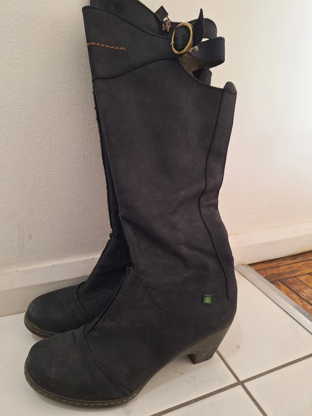Fly London Black Leather Knee High Boots - photo 2