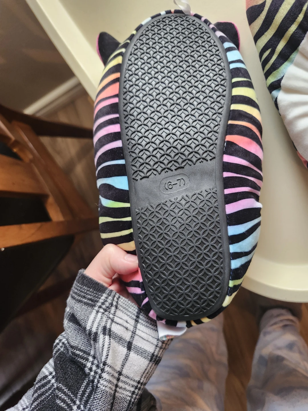Squishmallows Zebra Slippers - Size 6-7 - photo 2