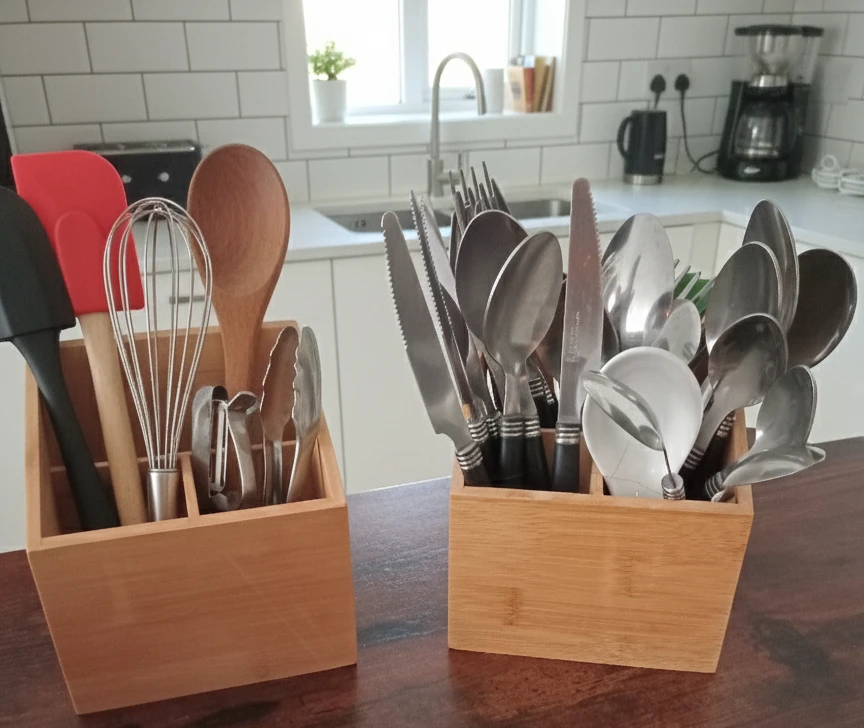 Wooden Organizer+utensils included