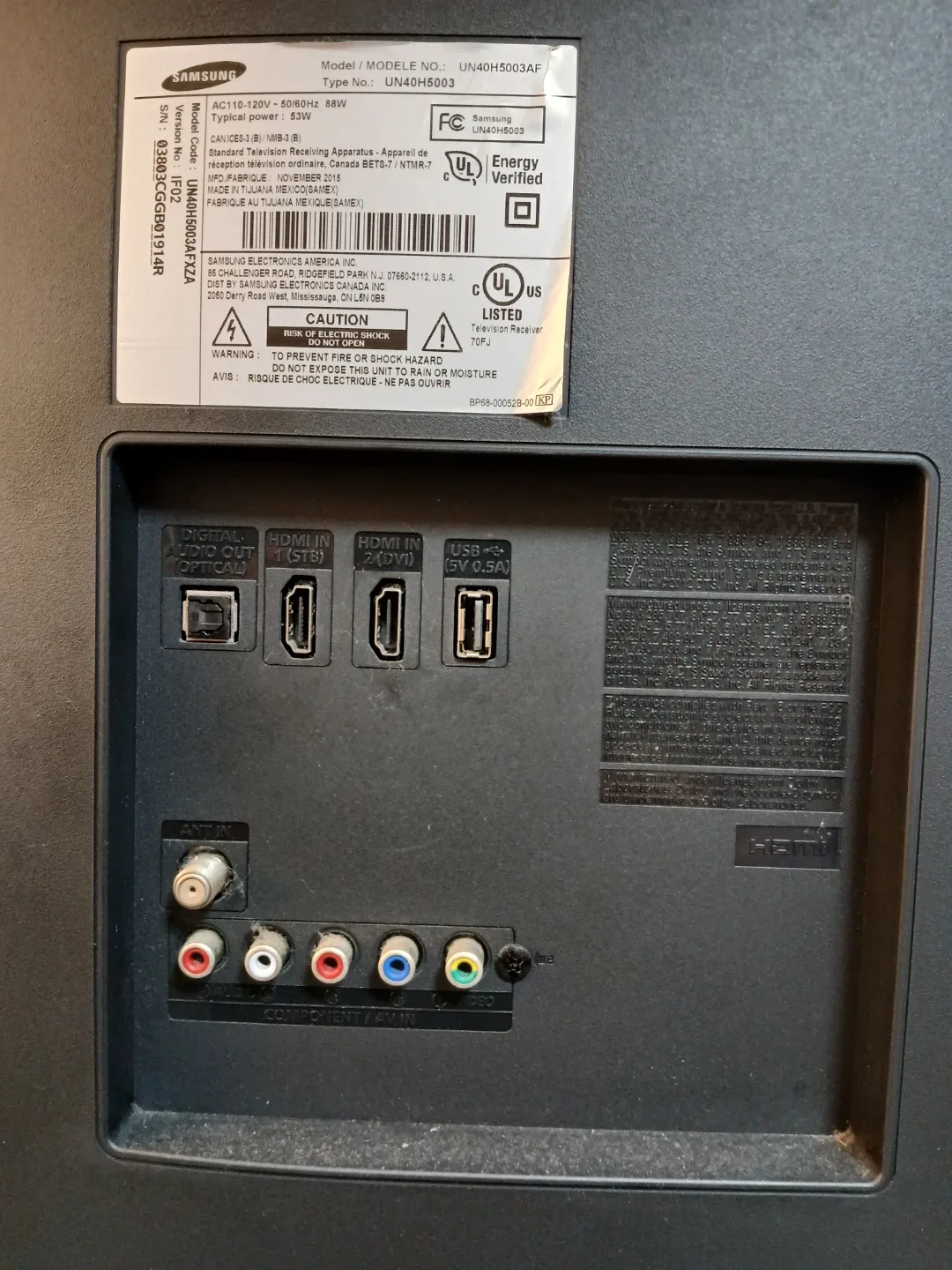 Samsung UN40H5003 40" TV image indicator(2)