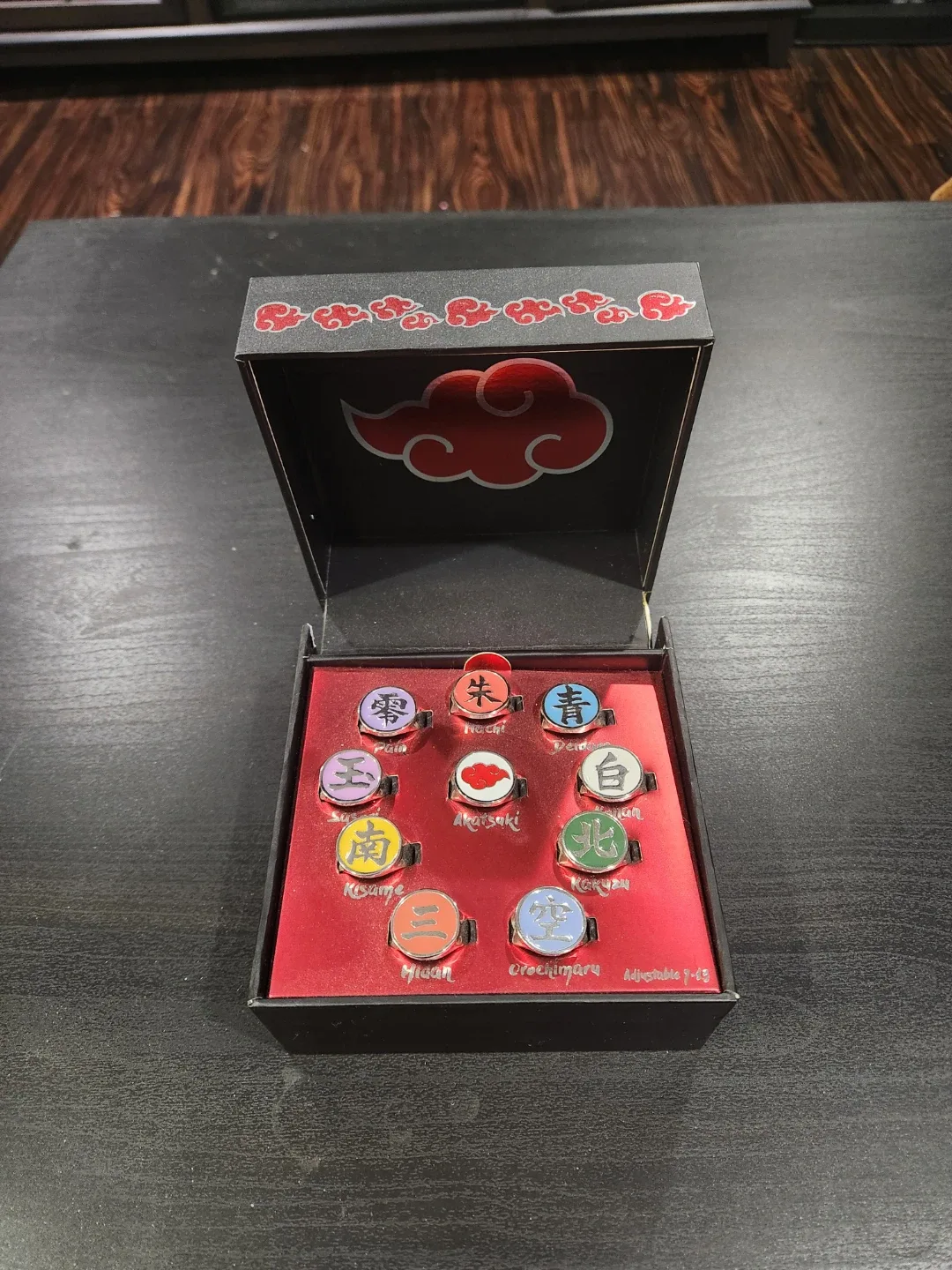 Naruto Shippuden Akatsuki Ring Set with Box