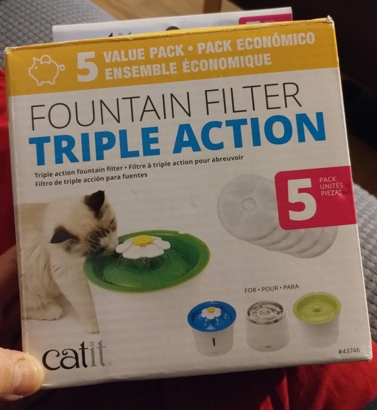Catit Fountain Filter - Triple Action, 5 pack