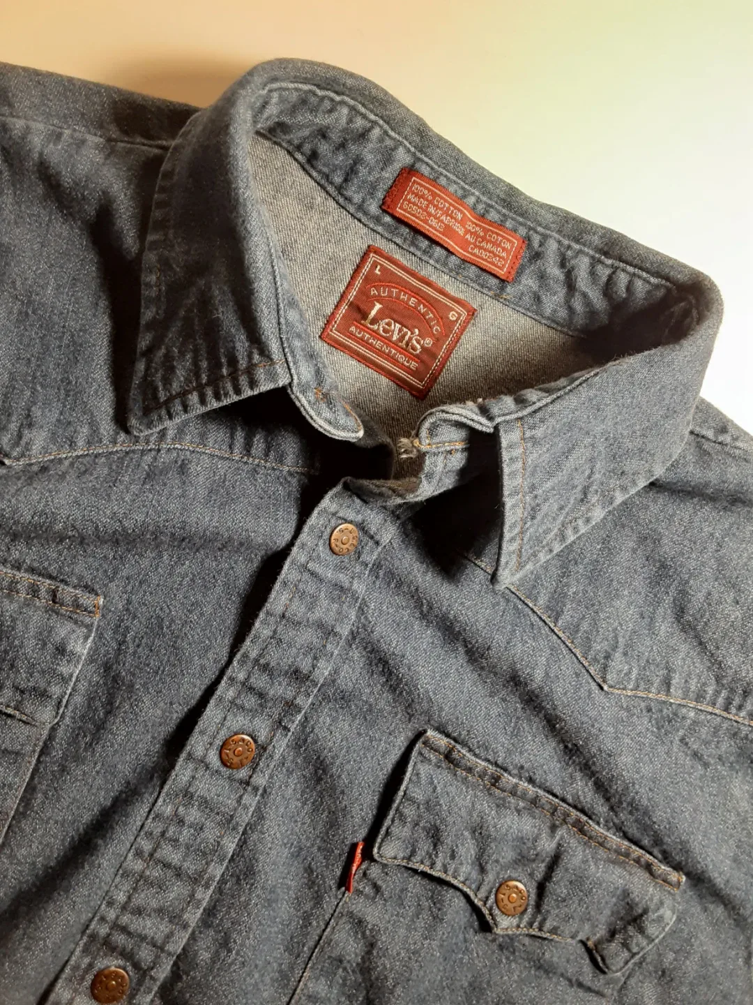 Levi's Authentic - Denim Long Sleeve Western Shirt | S: LG
