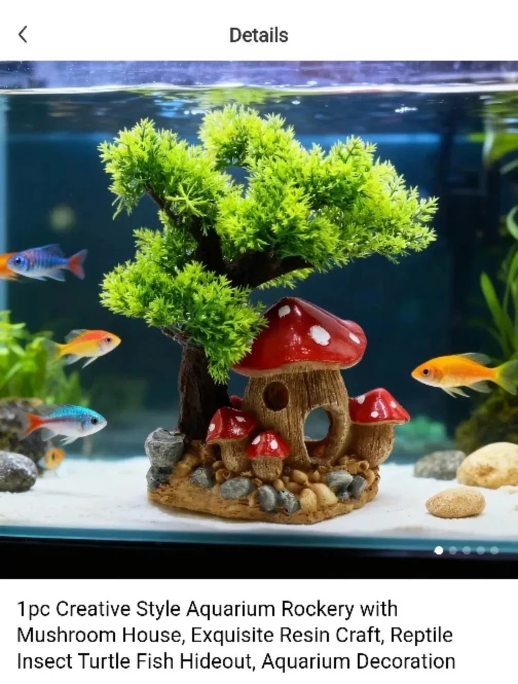 Aquarium  Mushroom House Decoration