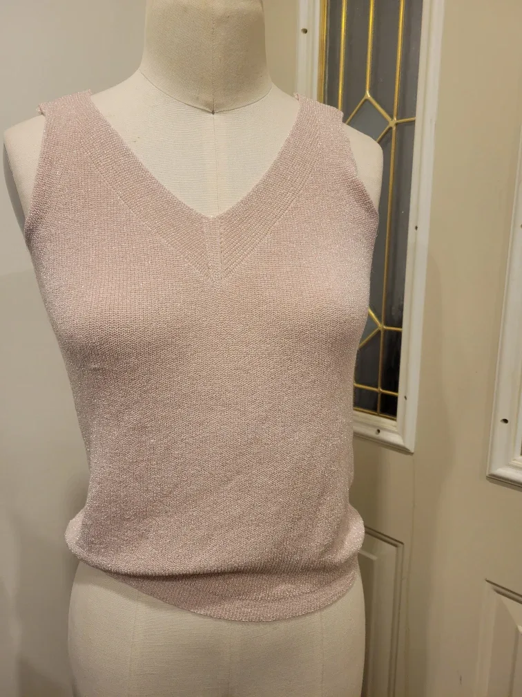 Women's light pink sparkle top