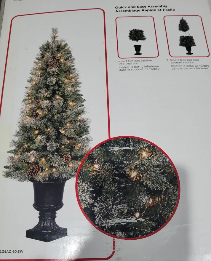 4.5 ft  Artificial Christmas Tree with Pine Cones