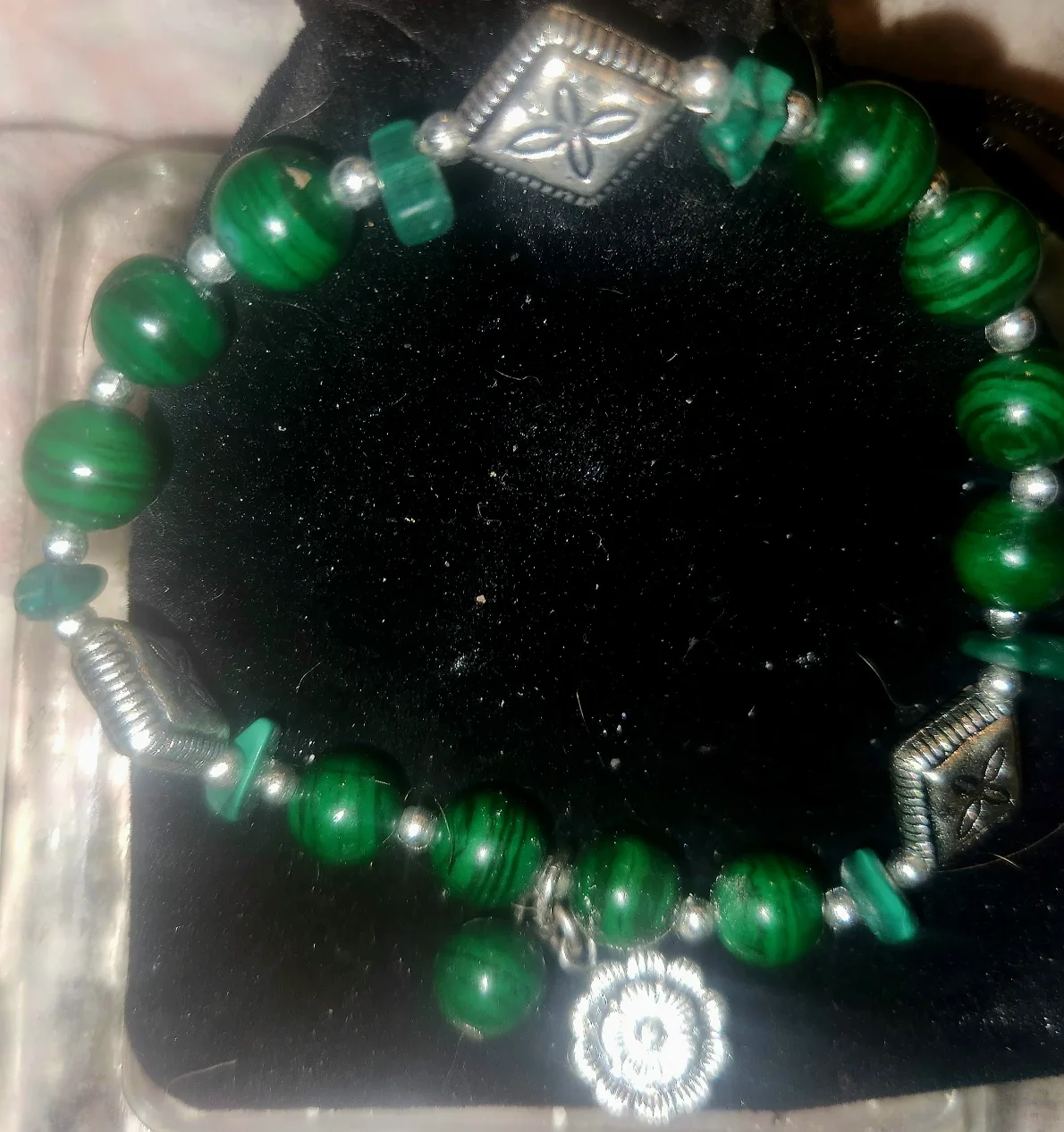 Green Malachite Stone Bracelet thumbnail