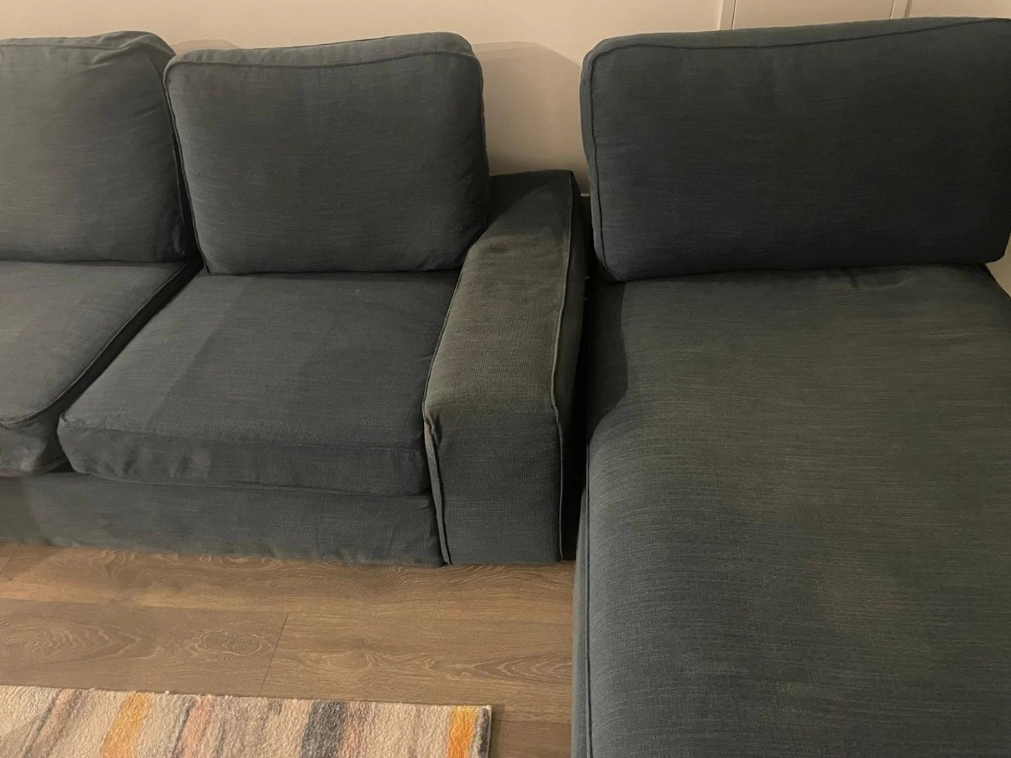 Blue Sofa with Chaise Lounge - photo 4