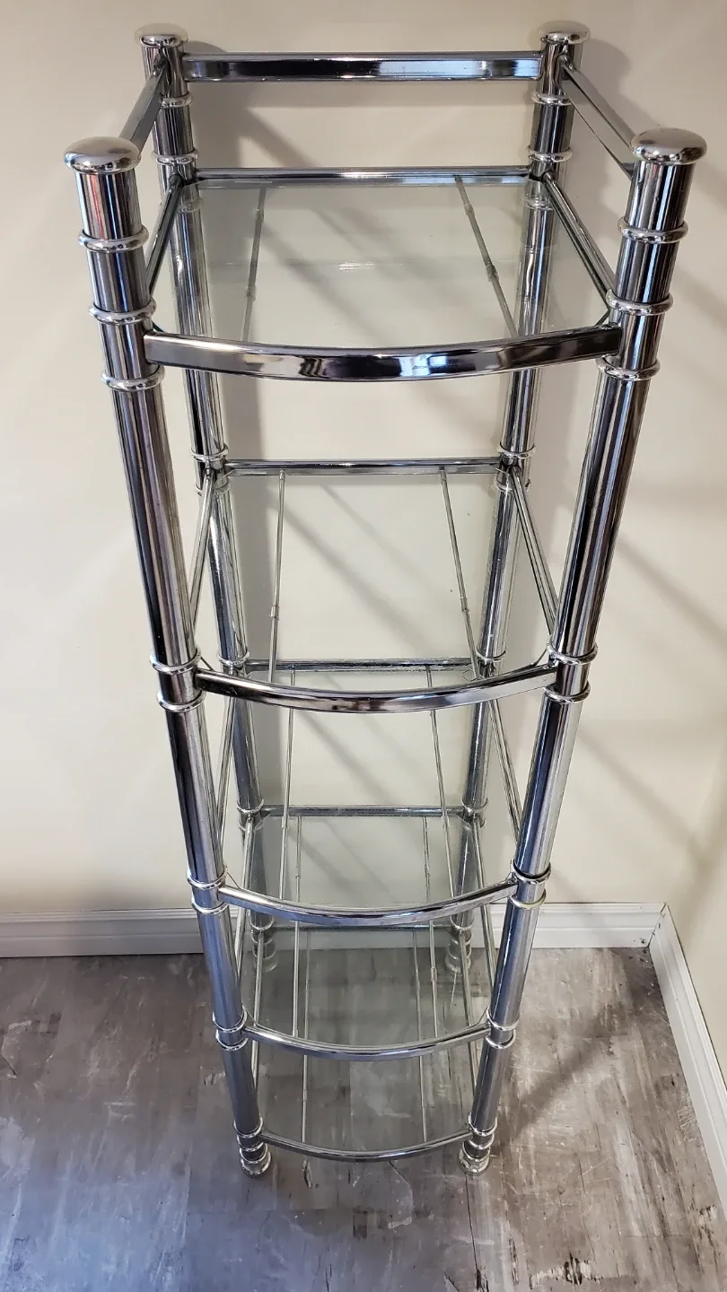 Chrome & Glass Shelving Unit image indicator(2)