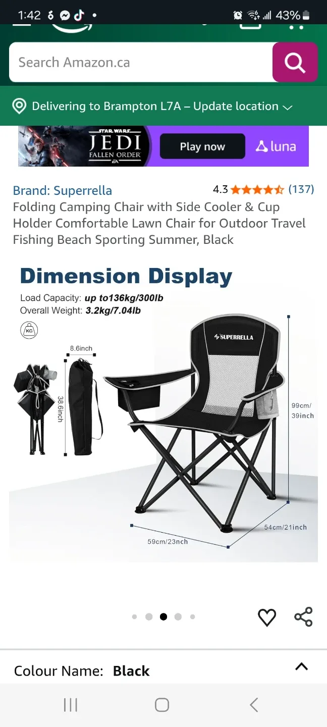 Folding Camping Chair  Set of 2 brand new image indicator(3)