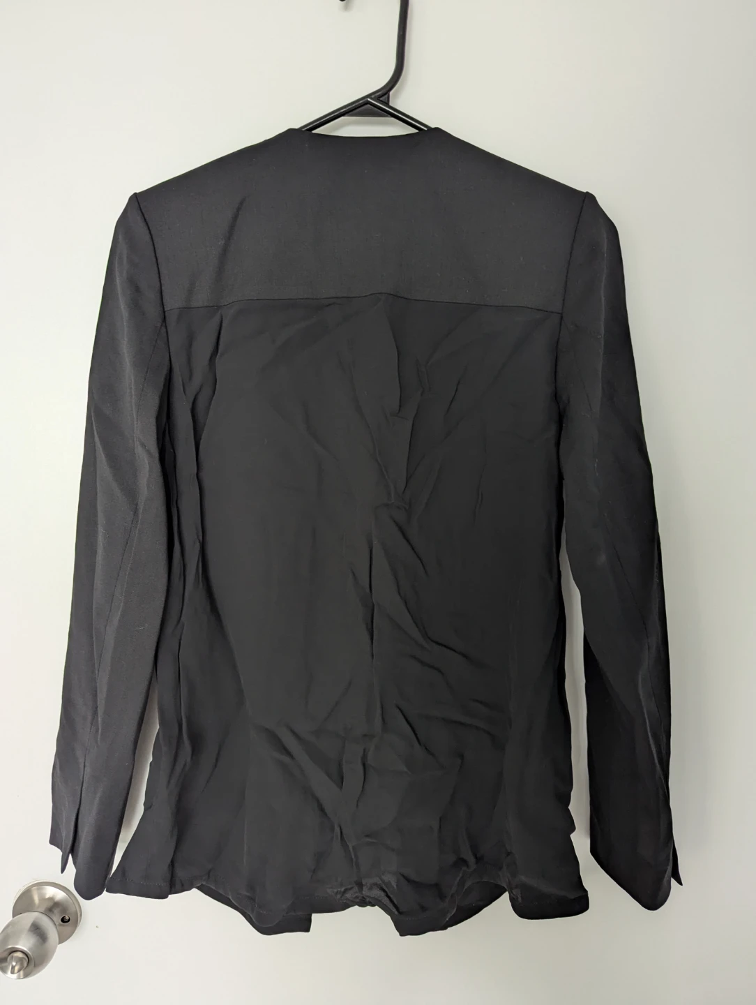 Vince Black Wool Blend Leather Sleeve Jacket - photo 3