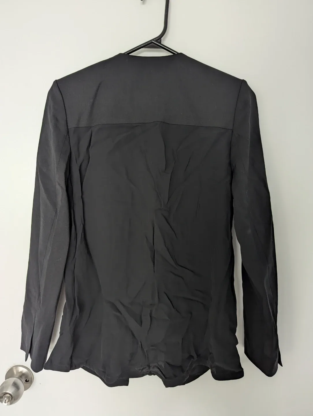 Vince Black Wool Blend Leather Sleeve Jacket image indicator(3)