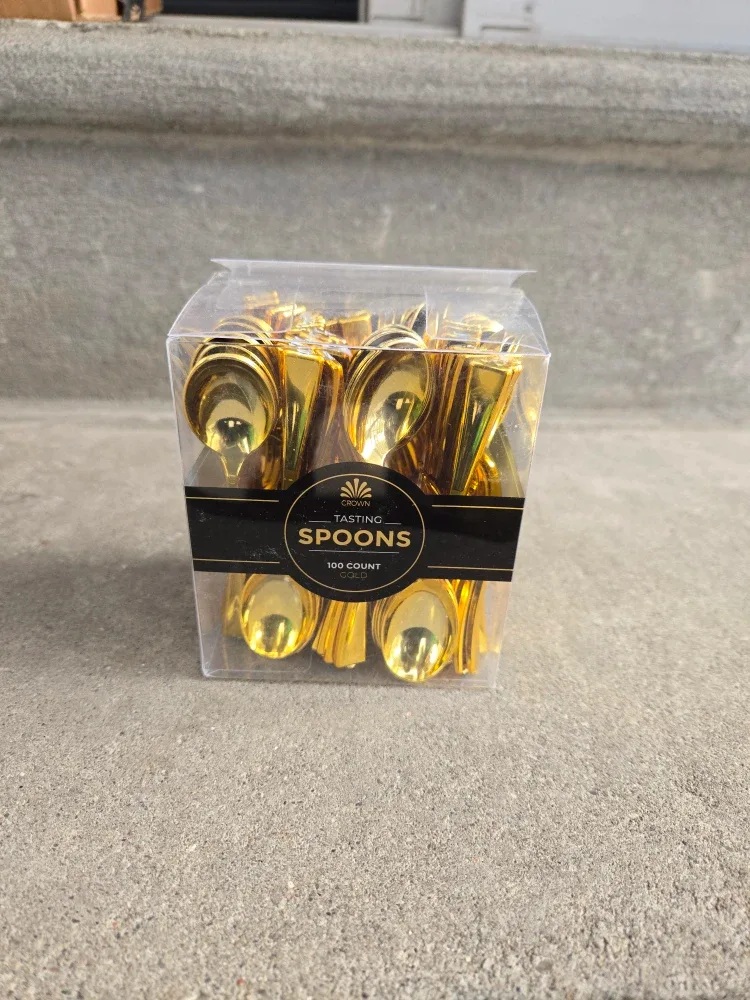 Crown Display Tasting Spoons - 400 Count Gold