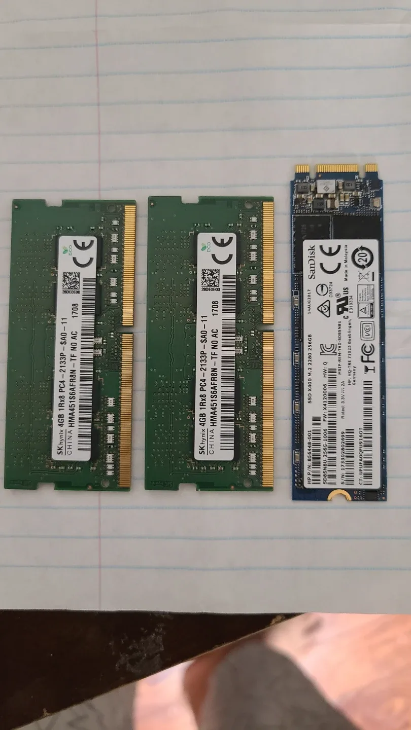 SK Hynix 4GB RAM & SanDisk 256GB SSD