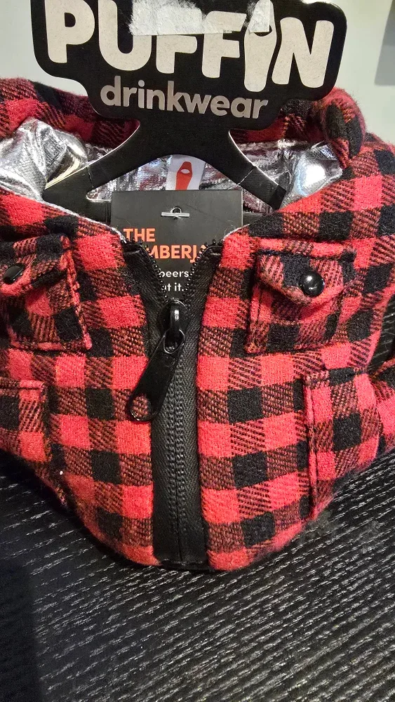 Puffin Drinkwear Lumberjack Beverage Holder - Red Plaid image indicator(2)